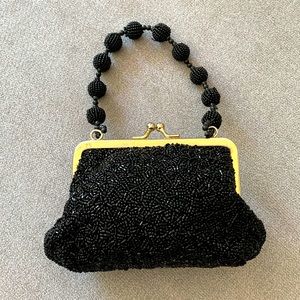 Black beaded evening purse🟢